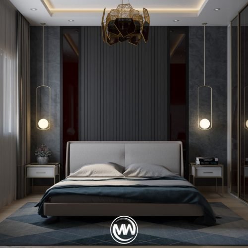 dark-wall-master-bedroom-luxury-decorating-ideas-with-pendant-lights